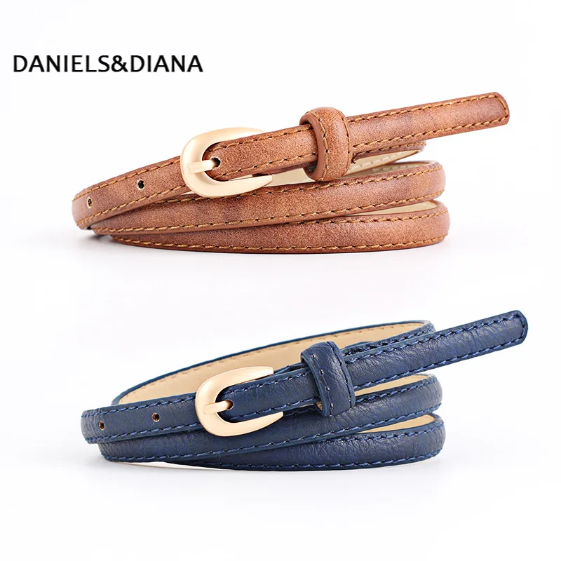 

New Fashion Decorative Thin Belt Ladies Pu Casual Decorative Denim Pin Buckle Belt Factory Outlet