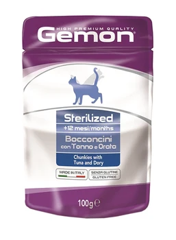 

GEMON GEMON CAT STERILISED for neutered cats and neutered cats with tuna slices and fish Dory 100g