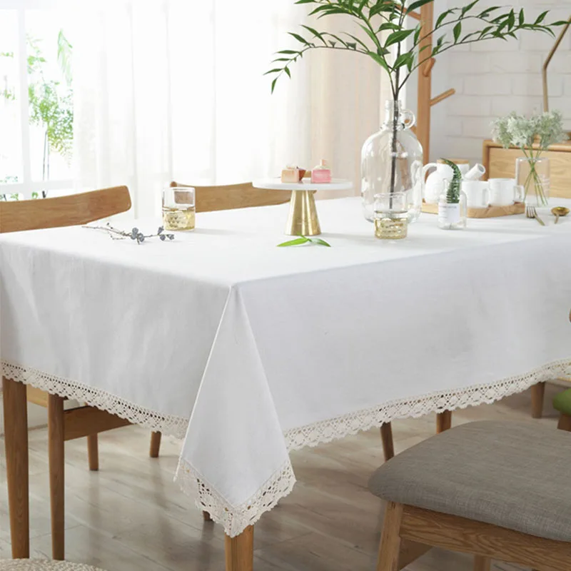 Nordic simple solid color cotton linen table cloth home hotel wedding rectangular decorative tablecloth coffee table cloth