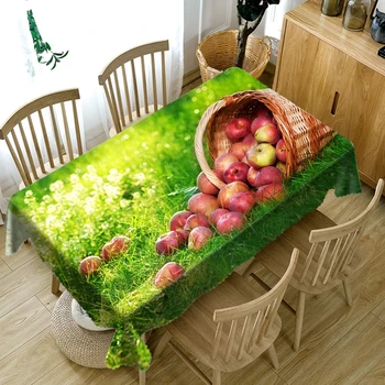 

Fresh Fruit Apple Tablecloth Kitchen Dining Table Decorations Home Rectangular Party Table Covers Drop Ship
