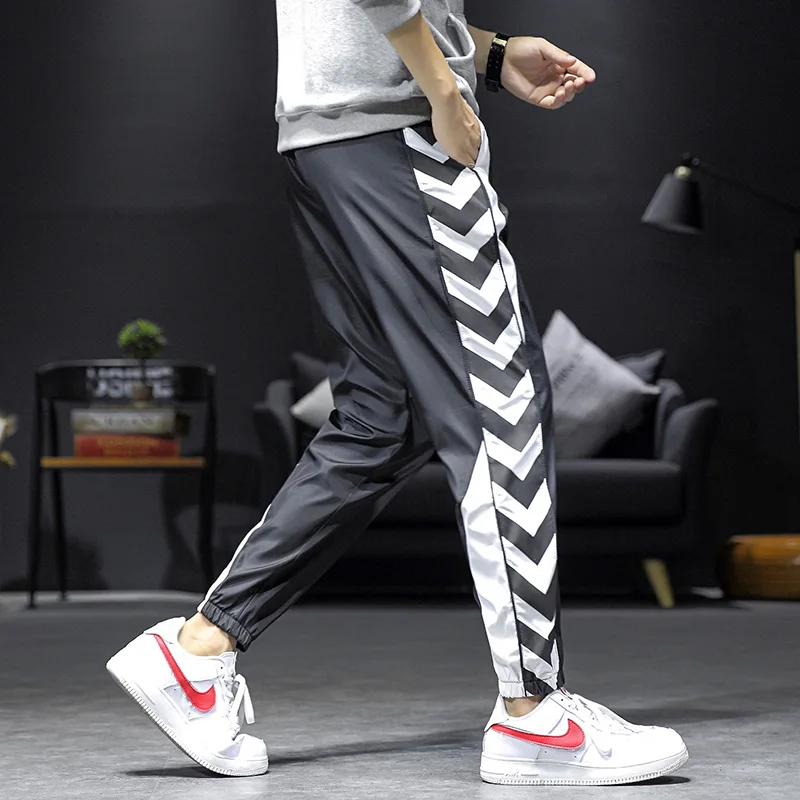 Японский стиль Slim Fit Модные мужские Хип поп Твердые женские укороченные брюки