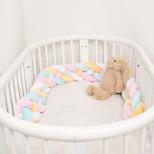 Bande tissée Anti collision pour enfants, 2.2M, longue bande nouée boule à quatre brins, oreiller torsadé, protège la sécurité des enfants