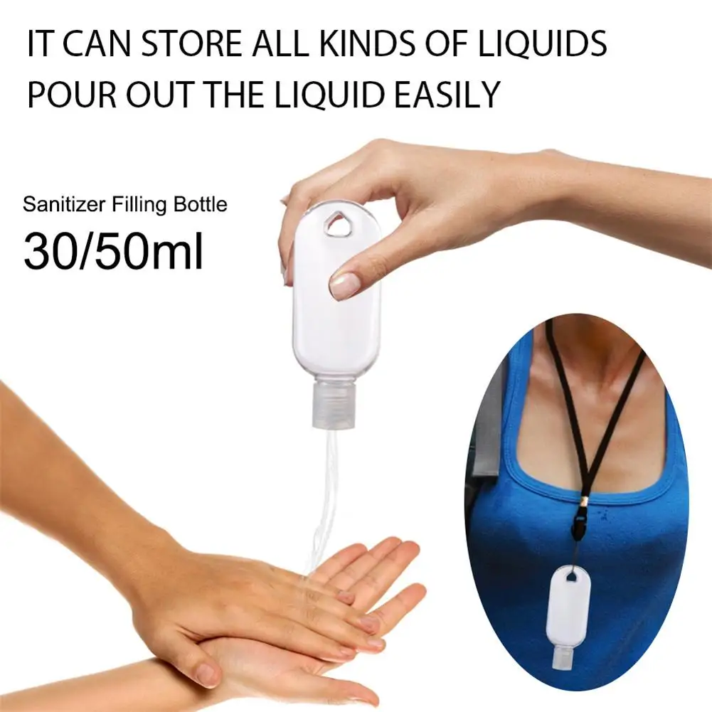 Portable Neck Hanging Hand Soap Dispenser Shampoo Sanitizer Alcohol Containers Travel Refillable Bottles Filling Bottle 30/50ml Portable Neck Hanging Hand Soap Dispenser Shampoo Sanitizer Alcohol Containers Travel Refillable Bottles Filling Bottle 30/50ml