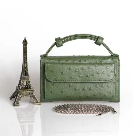 Сумки из натуральной кожи с крокодиловым узором, дизайнерская сумка на плечо с цепочкой, квадратные женские сумки через плечо, клатч, Прямая поставка - Цвет: Ostrich Green