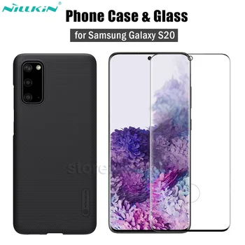 

Nillkin 2-in-1 Frosted Case+3D Tempered Glass for Samsung Galaxy S20 Cover Matte Case Full Coverage Screen Protector 3D Film