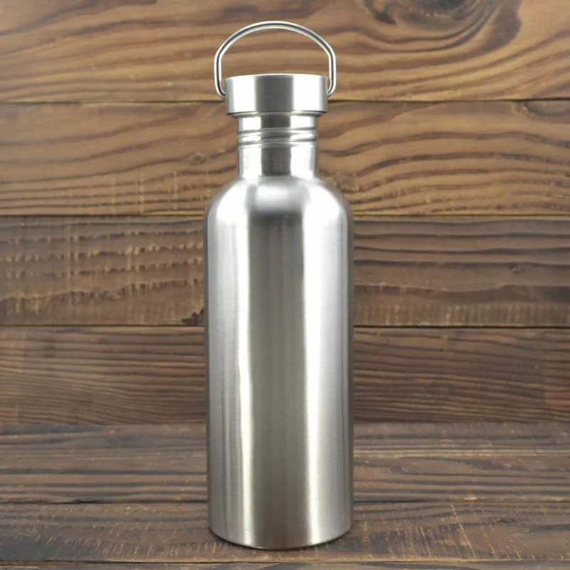 Нержавеющая сталь на свежем воздухе бутылку Отдых Путешествия набор для походов на велосипеде Высокое качество для спортзала бутылка для воды Портативный - Цвет: 750ML
