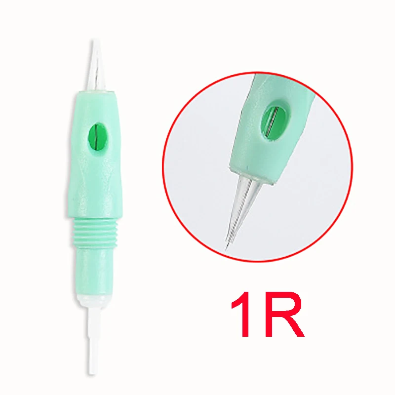 Green 1P 40 шт./партия 1RL 3RL 5RL нано одноразовые 8 мм Винтовые картриджи Премиум CHARMANT постоянный макияж машина бровей татуировка губ иглы - Габаритные размеры: Green 1P