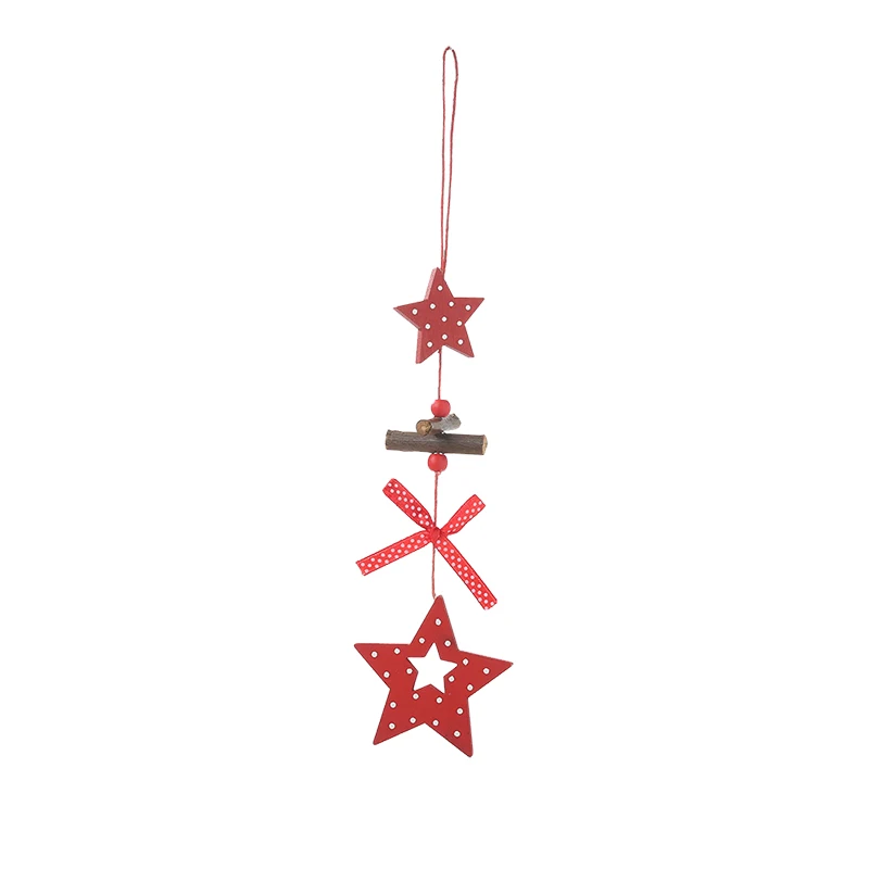 1/2/3Pc Red Dot Heart Snowflake Xmas Tree Angel Star Wooden Pendants Ornaments Christmas Hanging Decorations For Home Navidad