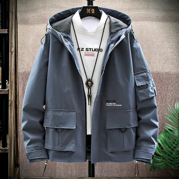 

Jacket Men Spring Autumn 2020 Instagon-style Casual Smart Jacket Fashionable Reflective Strip Teenagers Jacket Plus Size