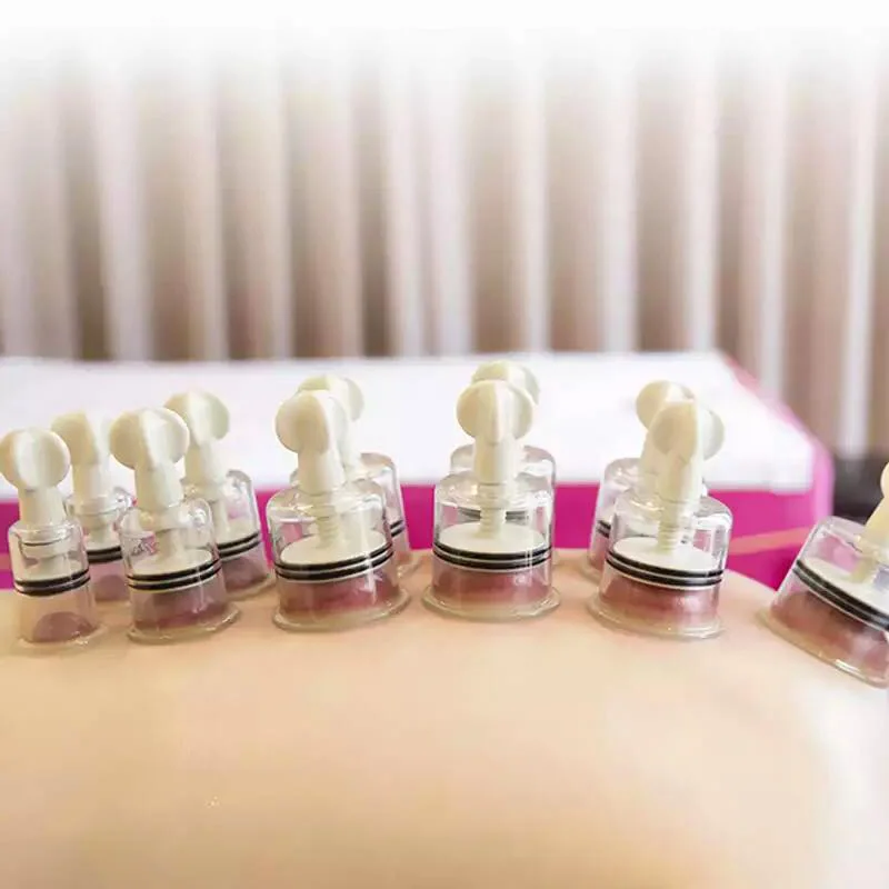 SHARE HO 10pcs 5 Size ABS Vacuum Cans Banks Hand-twisted Cupping Anti-cellulite Massage Jars Suction Chinese Health Care Therapy 5