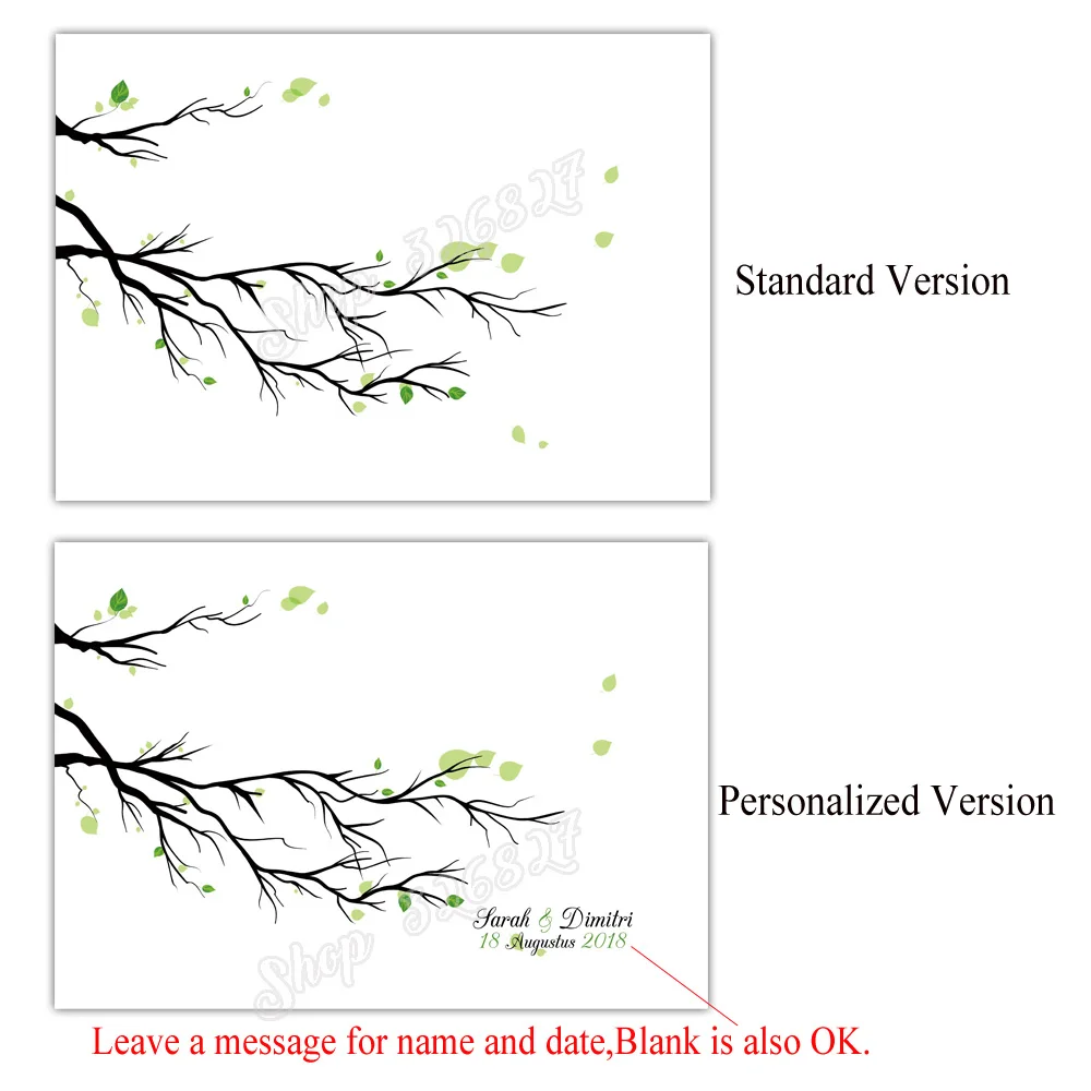 Влюбленные под свадебное дерево креативный DIY отпечаток пальца гость книга холст печать отпечаток для подписи книга для украшения свадьбы - Цвет: HK011
