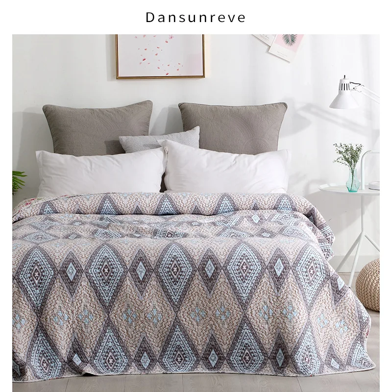 Dansunreve Bed Coverlet 100 Cotton Bedcover Black Graffiti