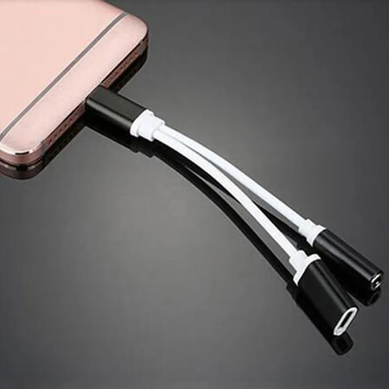 as the picture shown Тип C адаптер 2 в 1 для зарядки разветвитель AUX для huawei P30 Pro samsung A70 A50 Oneplus 7 7t pro 3,5 мм адаптер необходимый тип c Ecouteur - Цвет: as the picture shown