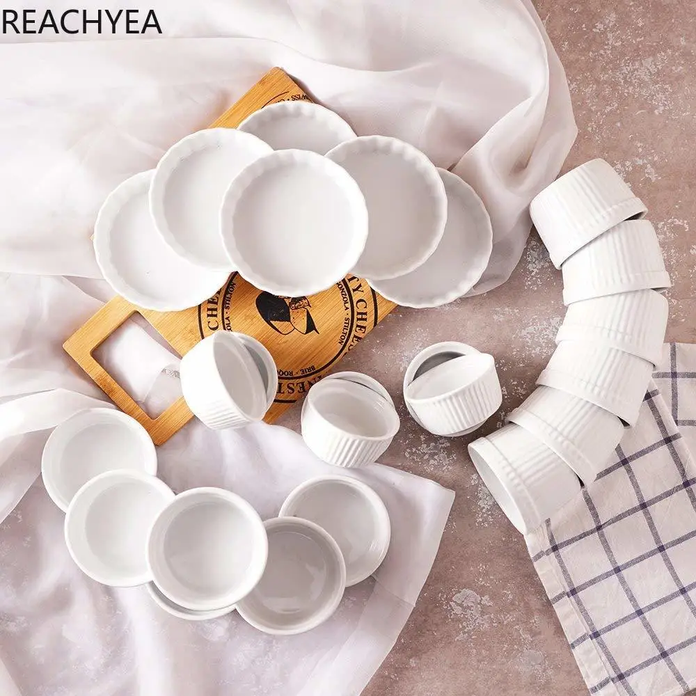 Porcelaine Ramekins Ceramic Porcelain Souffle Cup Pudding Mold Muffin Baking Pack of 6 | Дом и сад