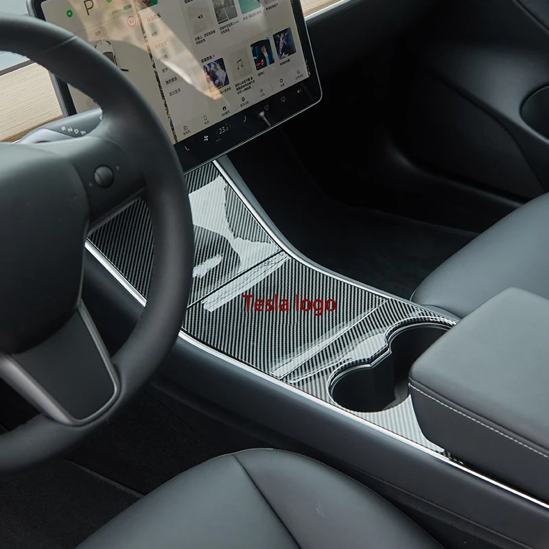 

Car Center Console Epoxy Glue Sticker For Tesla Model 3 Central Control Carbon Fiber Protector Protective Patch Inter Decoration