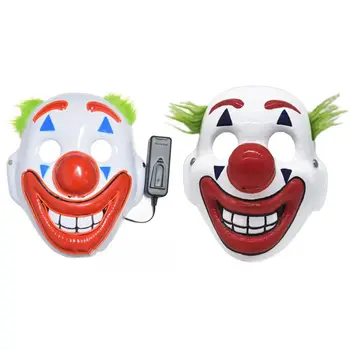 

Men Women Cosplay Movie LED Light Up Clown PVC Funny Joker Mask Party Costume