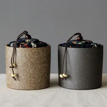 

175ml Mini Ceramics Dampproof Tea Caddies Storage Tank Storage Bottle Jar Dry Fruit And Grains Snack Tea Cans Honey Jar With Lid