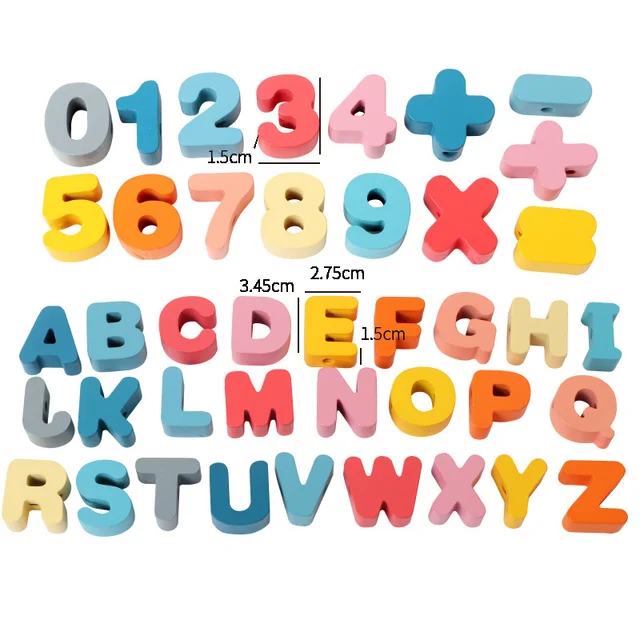 Baby Montessori Wooden Toys Cartoon Animal Fruit Geometry Block stringing beaded Toys Threading Lacing Beads Beading Game 6