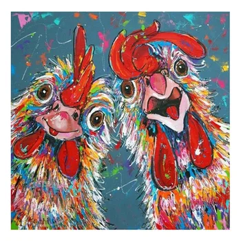

Diy Full Round Stone Resin Diamond Painting Cross Stitch Embroidery Cartoon Chicken Diamant Mosaic Friend Gift