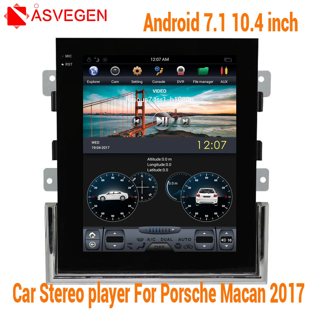 10," Android 7,1 автомобильный мультимедийный плеер для Porsche Macan комплект с gps-навигатором аудио стерео 1G ram 16GB Wifi Bluetooth