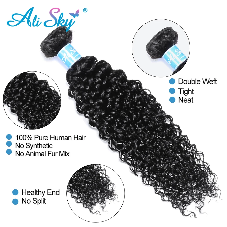 Alisky Malaysian Curly Hair Bundles Kinky Curly Bundles Brazilian Remy Hair Extensions Human Hair Bundles Raw Indian Hair Bundle