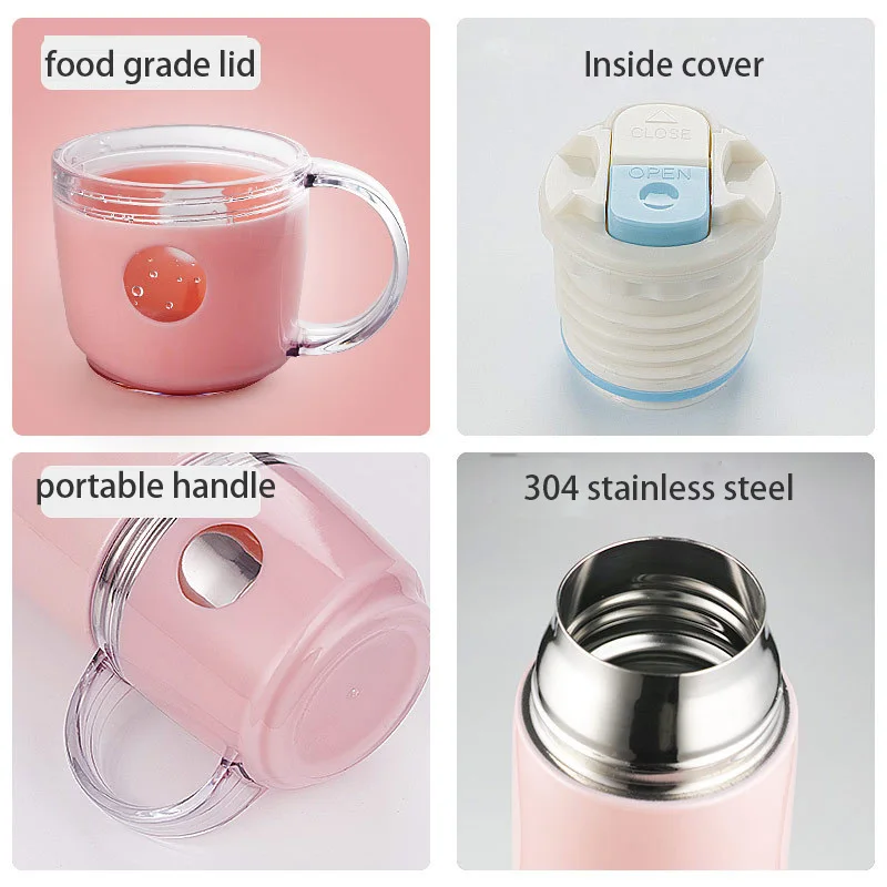 Candy Color Stainless Steel Vacuum Flasks 500ml Thermos Cup Detachable Coffee Tea Milk Travel Mug Thermo Car Water Bottles