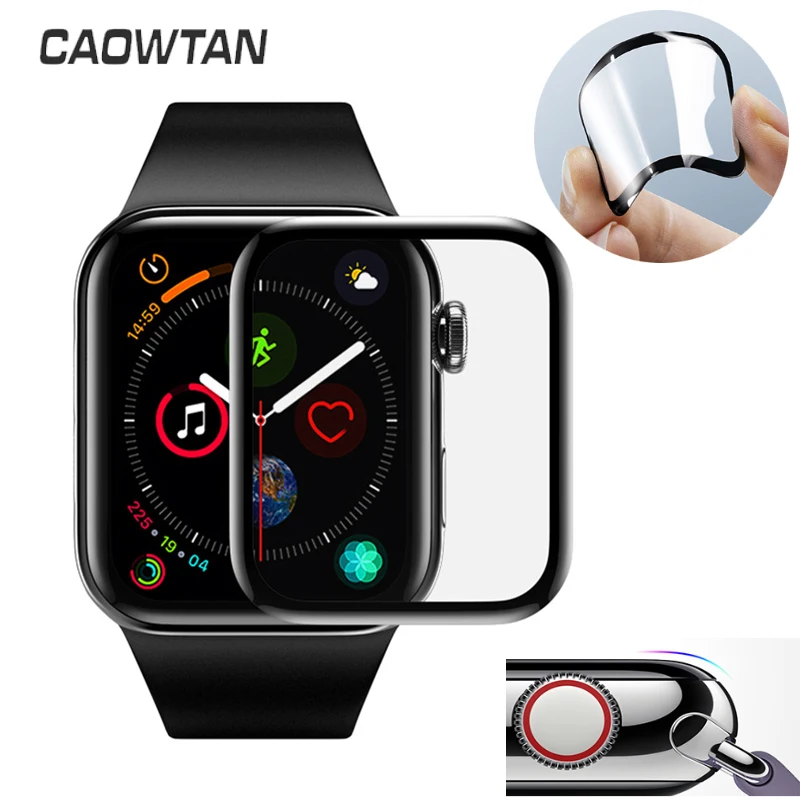 Screen protector film for apple watch 6\se\5\4 38 40 44 42mm 3D Curved Edge HD Tempered Glass for Apple Watch Series afbeelding