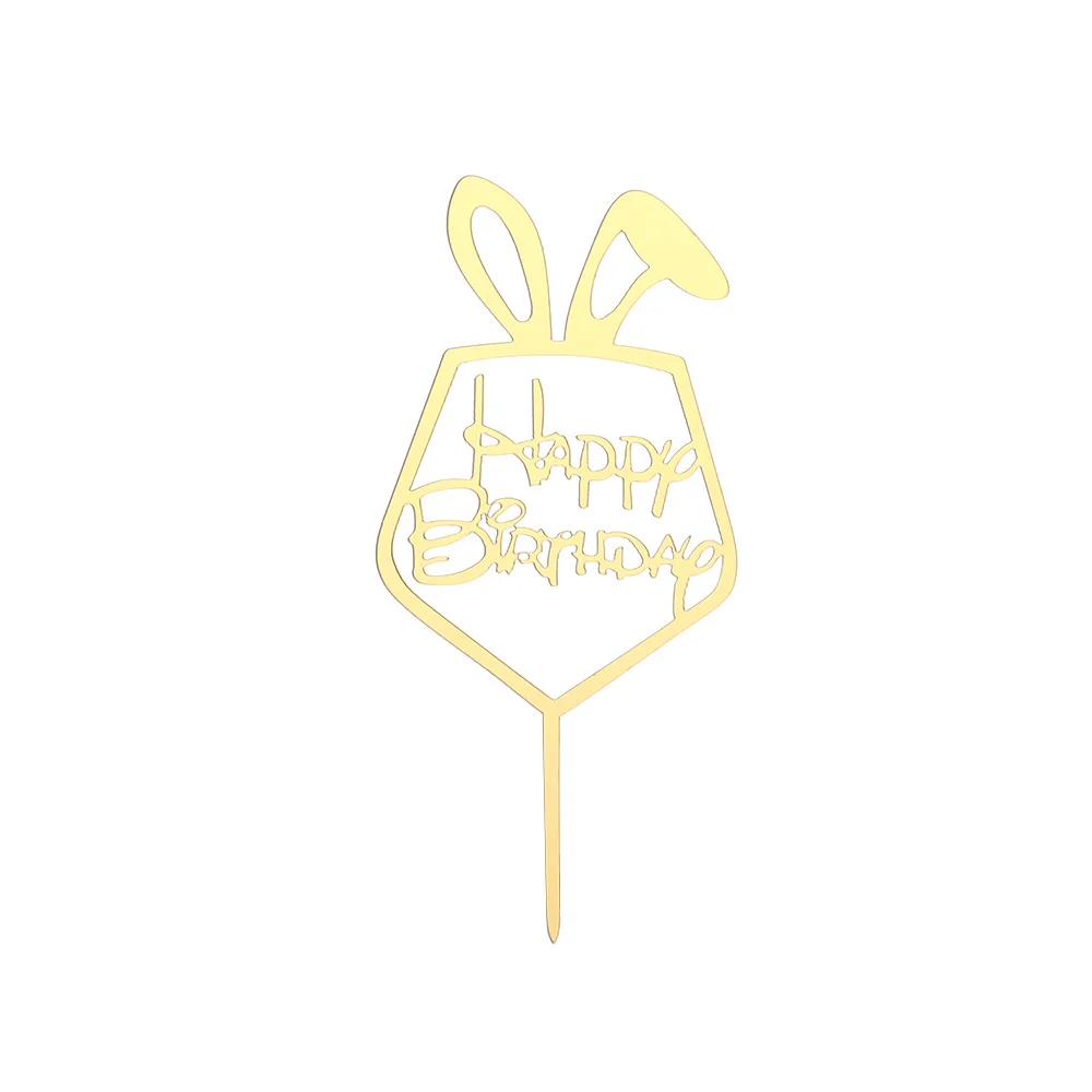 1 шт. "с днем рождения" Топпер для торта красочные акриловые Единорог Фламинго слон цветок шар для вечерние украшения десерт подарки - Цвет: style 5