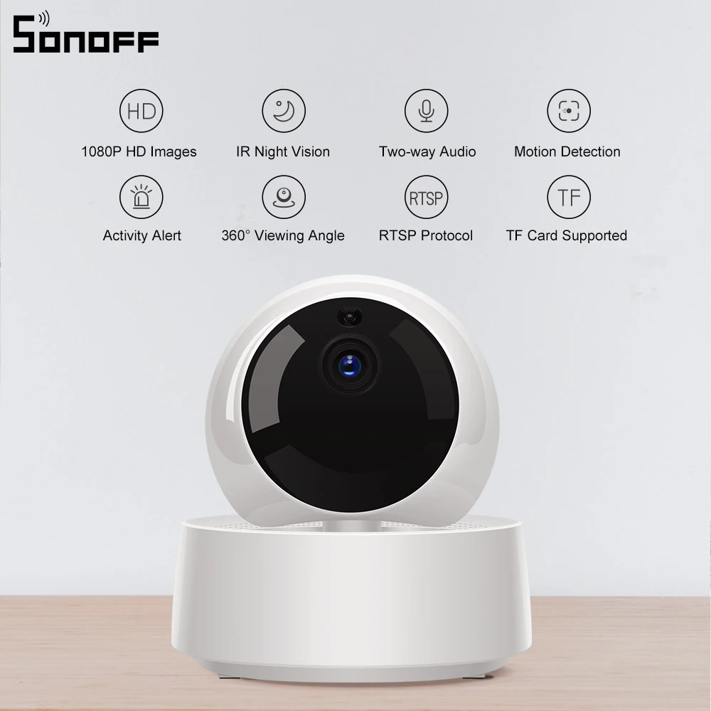 Беспроводная камера видеонаблюдения Sonoff 1080P HD Wi Fi IP детектор движения 360 °
