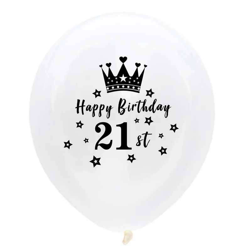Happy 21th Birthday 10 шт. воздушные шары на день рождения 30, 40, 50, 60, 70, 80 лет, праздничные украшения для дня рождения, воздушные шары на день рождения для взрослых, вечерние шары - Цвет: Happy 21th Birthday
