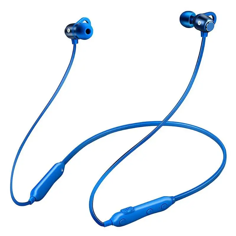 Синий S6 Bluetooth наушники беспроводные Bluetooth 5,0 шейные наушники спортивная Гарнитура для бега с стерео бинауральным микрофоном - Цвет: Синий
