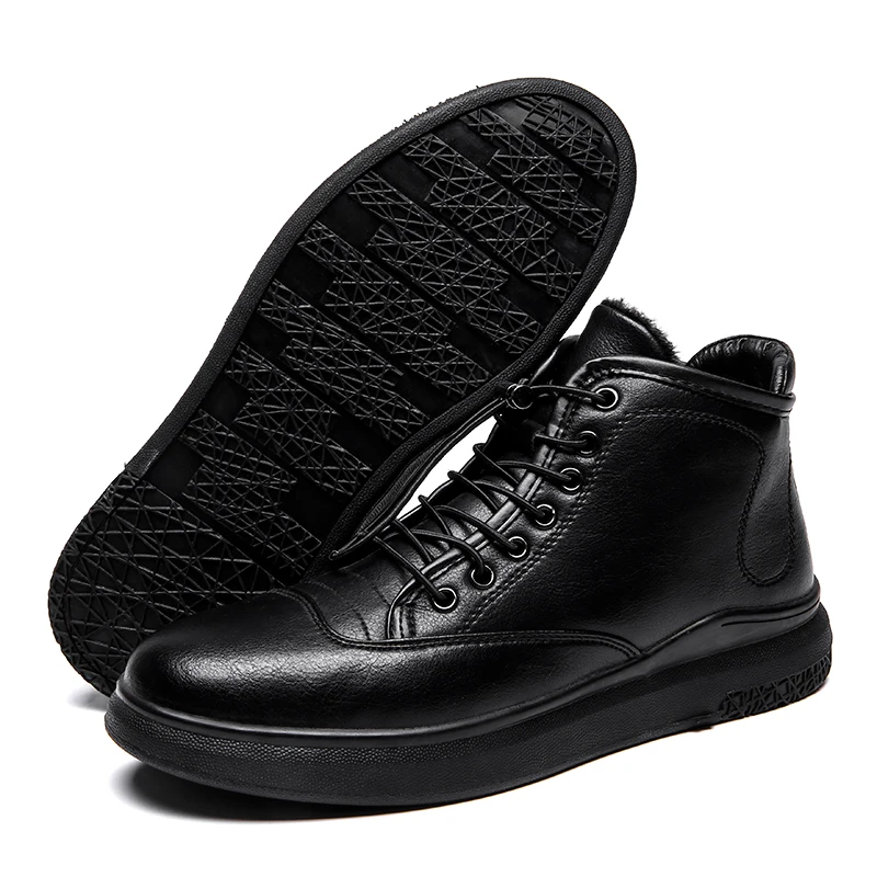 Winter Snow Boots Super Warm Genuine Natural Leather Handmade Men Winter Shoe 3#15D50