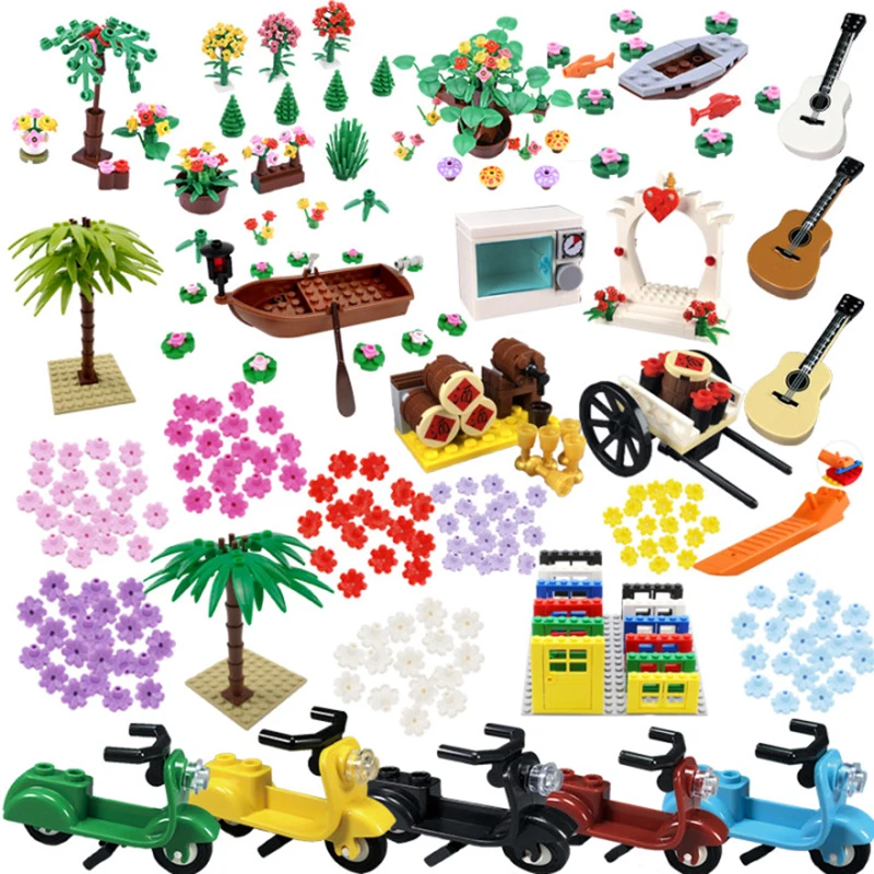MOC Friend Plant Decoration Flowers Amusement Park Building Blocks Educational Toys Child's Gift Friends For Girl Accessories | Игрушки и