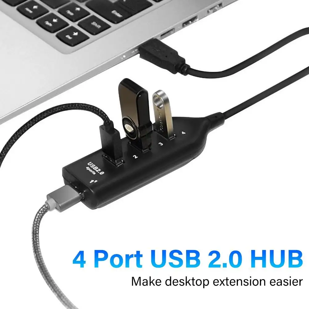 

4 Ports High Speed USB 2.0 Hub Extension Splitter Adapter for PC Computer Laptop