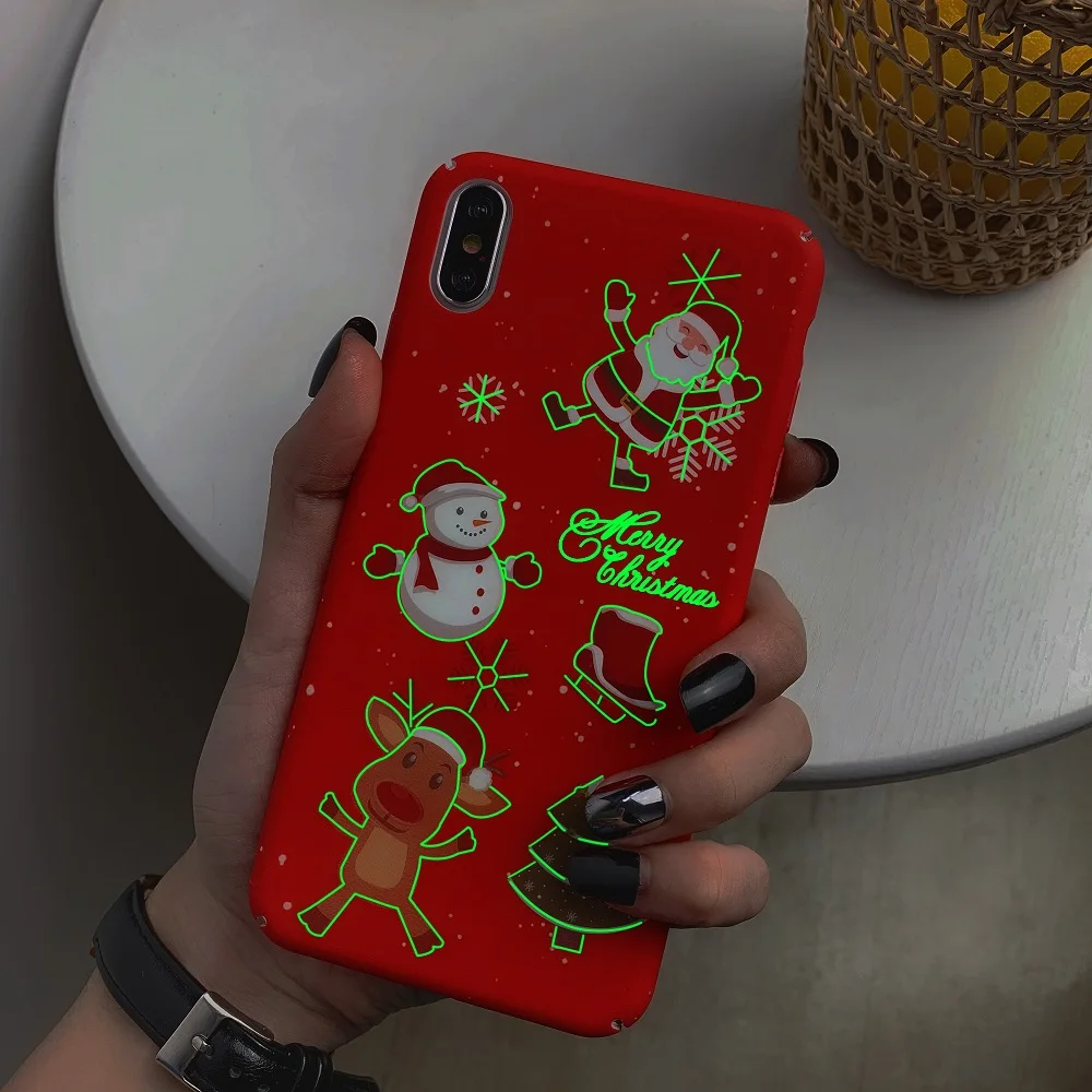 3D светящийся Рождественский i8 чехол для iPhone 8 7 6S 6 Plus роскошный рельефный Жесткий