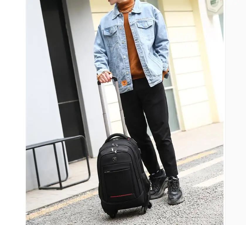 Men Business Rollin Luggage Backpack Men Tolley luggage Wheeled Backpack bag travel Trolley Bags on wheels Travel Wheeled Bag