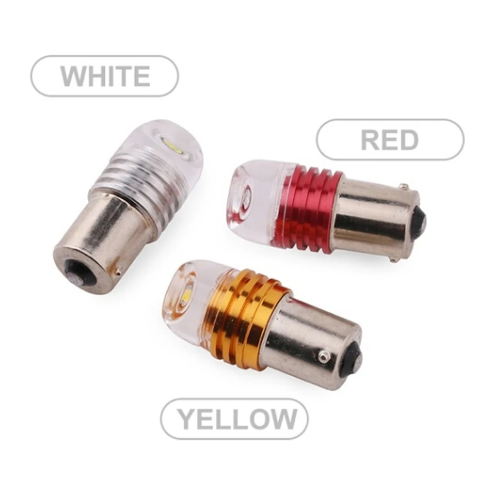 2 шт. 3W COB 1156PY 7507 PY21W BAU15S Автомобильный светодиодный вогнутый объектив тормозной сигнал поворота стояночный светильник Янтарный Автомобильный задний стоп-светильник