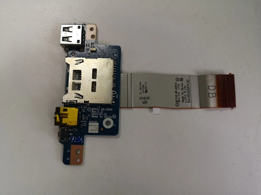 Placa para leitura de placa de áudio e cabo para laptop