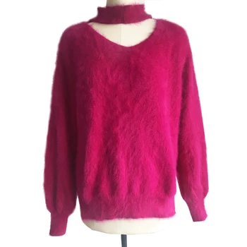 

2020 100% Real Mink Cashmere Sweater New Winter Autumn Cashmere Pullovers for Women Collar Vintage Style Keep Warm tbsr824