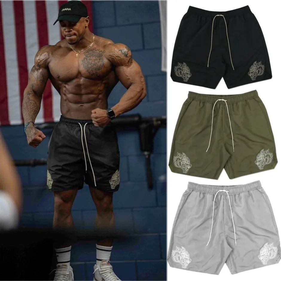 

Muscle Brother Sports Shorts Men's Loose-Fit Elasticity Breathable Quick-Dry Casual Running Training Fitness Shorts Fashion