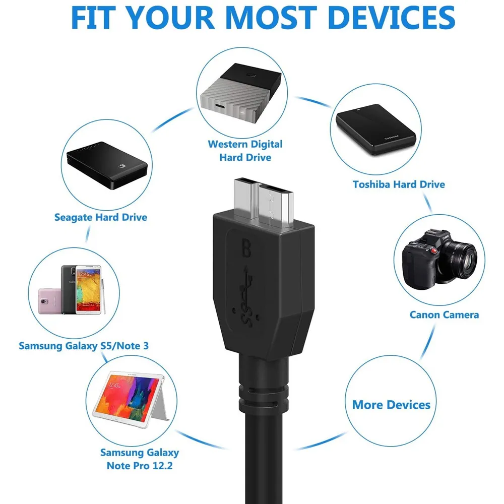 Mikro pokud by USB 3.0 kabel 5gbps externí natvrdo pohon kotouč HDD kabel pro Samsung S5 note3 toshiba WD seagate HDD datový drát kabelů