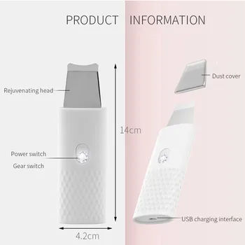 

2019 new hot sold Ultrasonic Ion Cleansing Instrument Massage Skin Scrubber Peeling Shovel Facial Pore