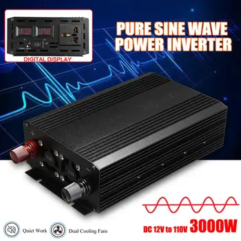 

DC 12V to 110V/220V 3000W 60Hz Pure Sine Wave Portable Power Inverter Converter Convertor Adapter For Home Electric Power Supply