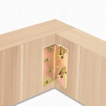 

4 Pieces 4 Inches Cabinet Hinge Furnitures Hardware Parts Wooden Bed Fixed Plate Heavy Metal Furniture Hinges