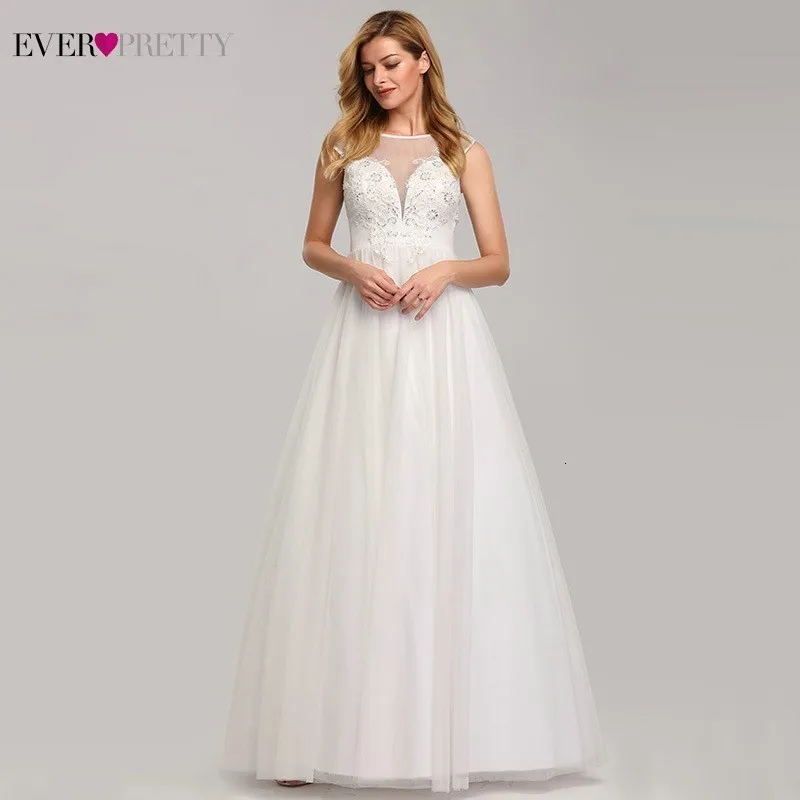 Новые белые кружевные свадебные платья, красивые сексуальные платья без рукавов с v-образным вырезом и аппликацией, вечерние свадебные платья, Vestidos De Novia