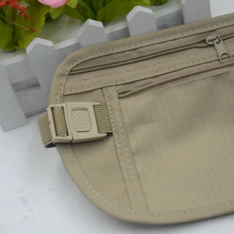 Дорожный поясной кошелек с RFID защитой скрытый охранный пояс для денег паспорта