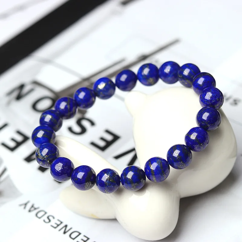 Lapis Lazuli Bracelets Men Natural Healing Energy Lazuli Bracelet Polished 8mm Lazurite Beads Bangle Pulsera Women Jewelry Gift - Image 2