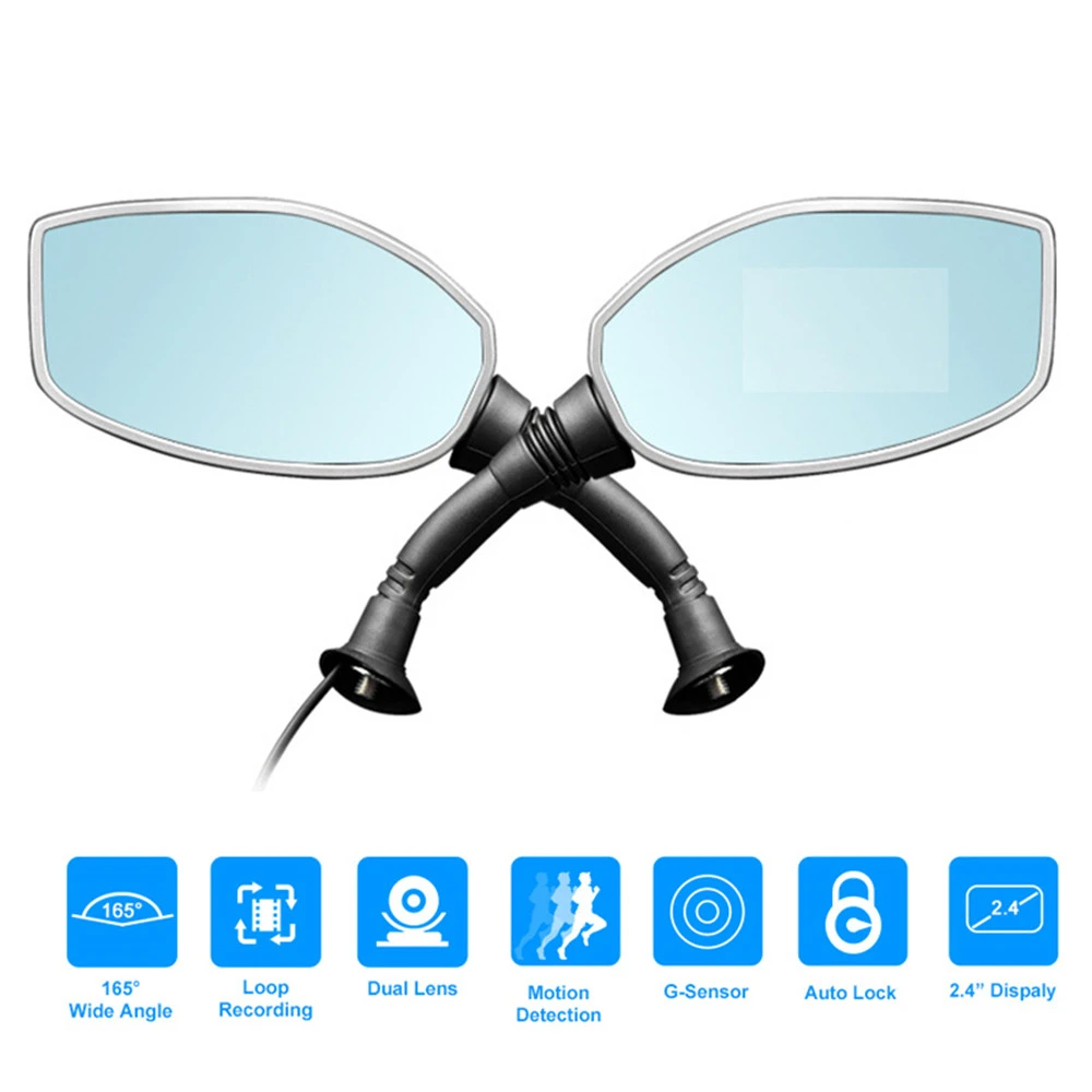 

Motorcycle Dvr Rearview Mirror Camera Auto Digital Video Recorder Motorbike Dash Cam Dual Lens Camcorder Auto Registrar 5