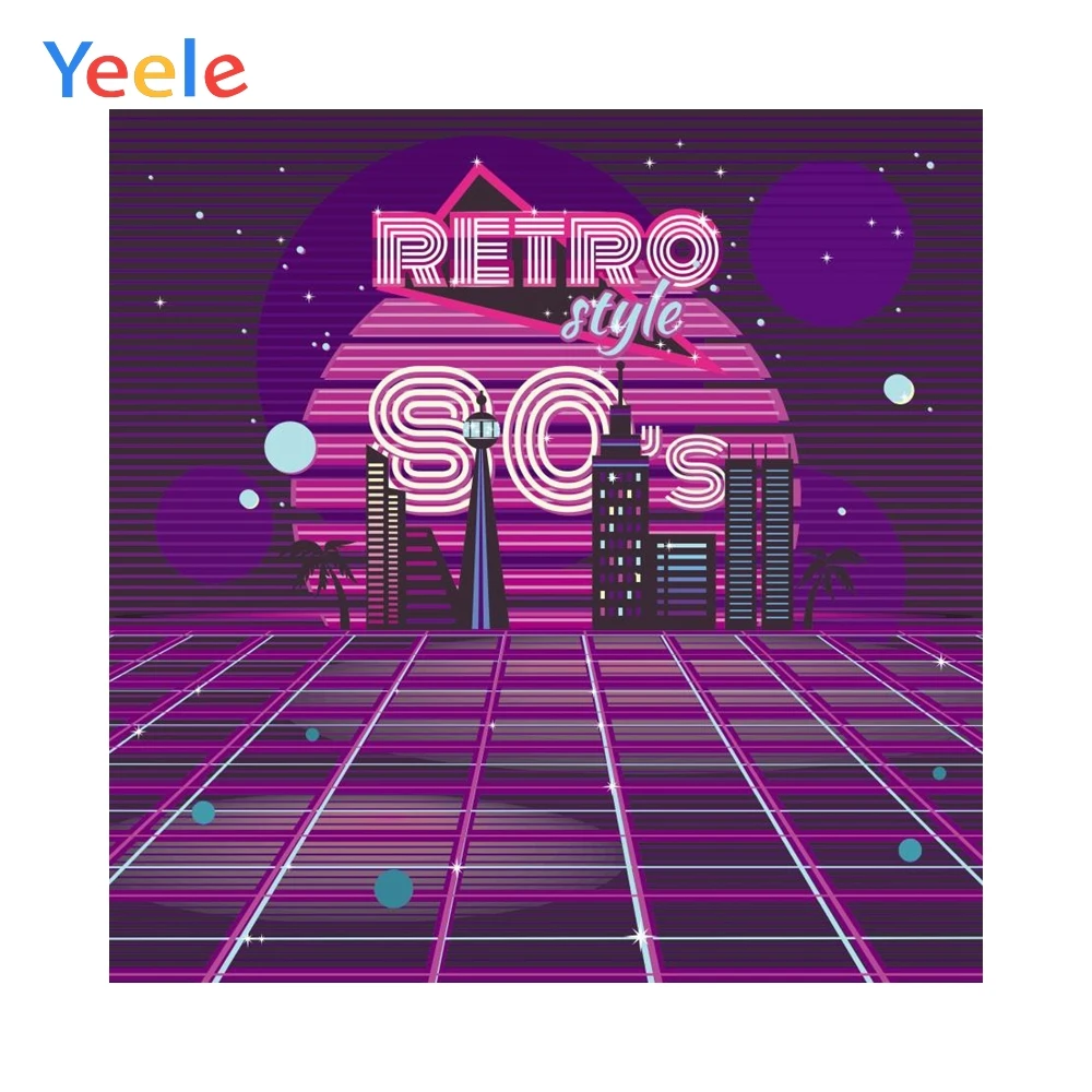 

Light Retro Style 80's Party Decoration Banner Baby Portrait Photo Background Customized Photographic Backdrops For Photo Studio