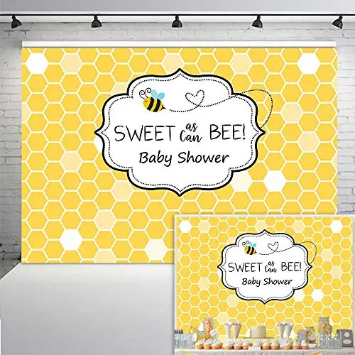 Mocsicka Sweet As Can Bee Baby Shower Backdrop Honeycomb Christening Baptism Bumble Photo Background | Электроника